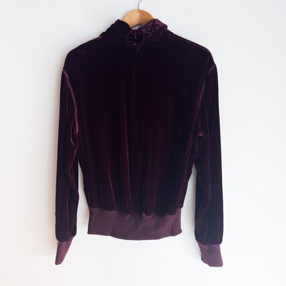 Ralph Lauren Purple Label Purple Velvet Turtleneck Top Silk Blend S/M - Picture 2 of 4